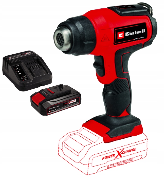 Einhell Horkovzdušná Pistole Te-ha 18 Li 4520500 Sada Akumulátor 2,5AH