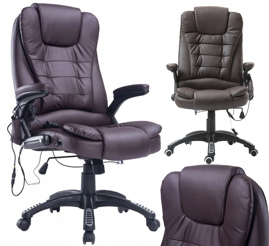Fotel Biurowy Z Masażem Krzesło Grzanie