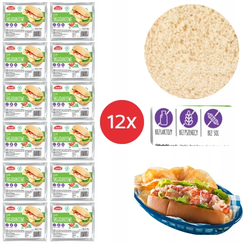 Levně 12 x Bezlepkové snídaňové rohlíky bez laktózy a sóji