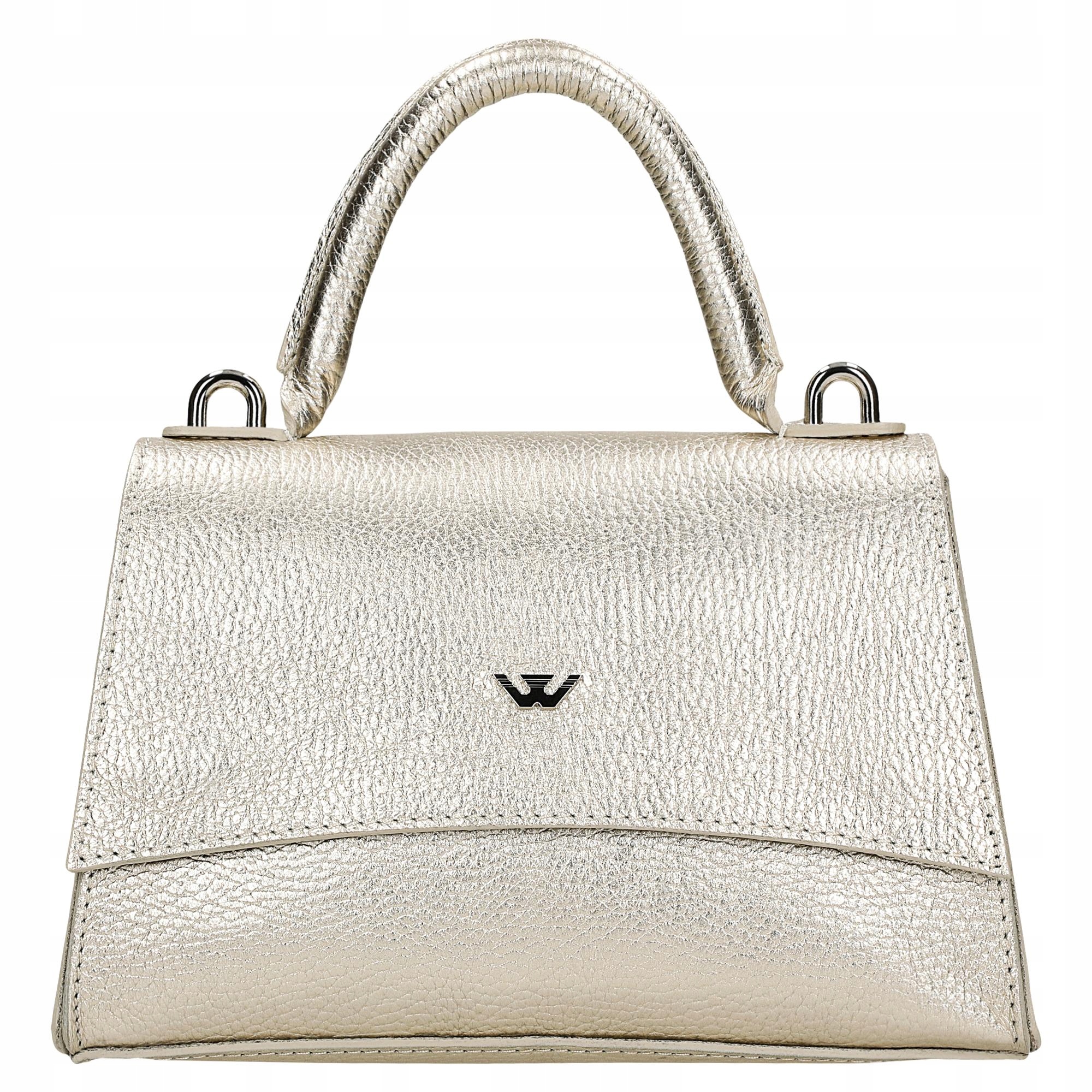 Dámská zlatá kabelka typu kufřík Wojas