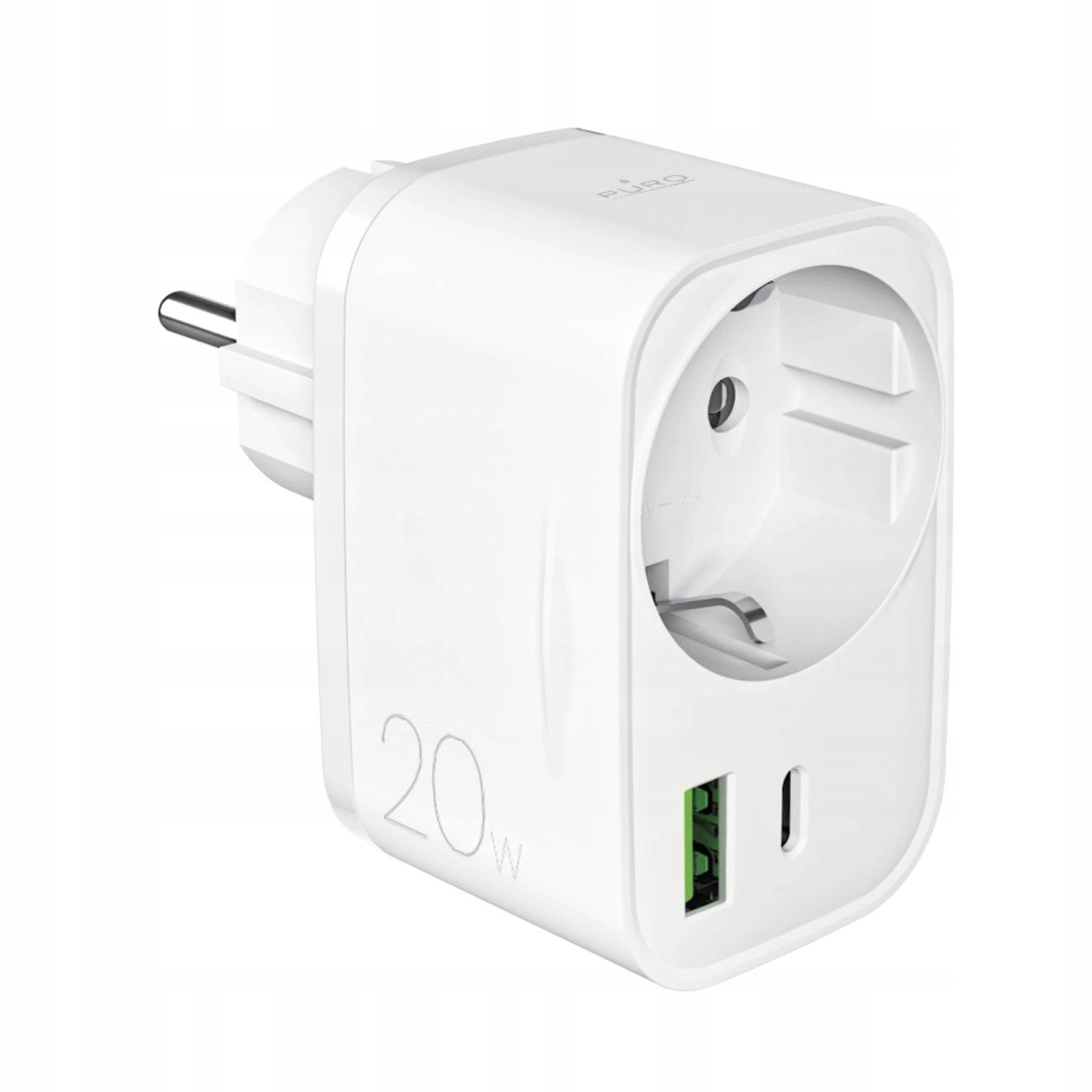 Nabíječka 20W Power Delivery S Konektorem A Zásuvkou Schuko 1X Usb-c 1X Usb