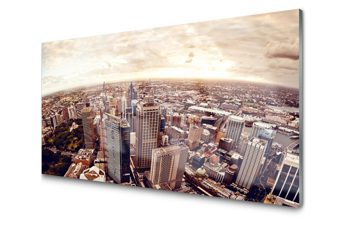 

Panel szklany dekor Miasto Budynki 120x60 + Klej
