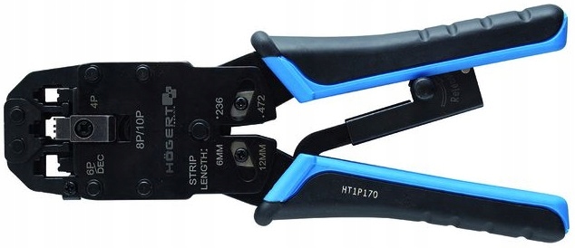 

Zaciskarka RJ11 RJ12 RJ45; 4P, 6P, 8P, 10P HT1P170