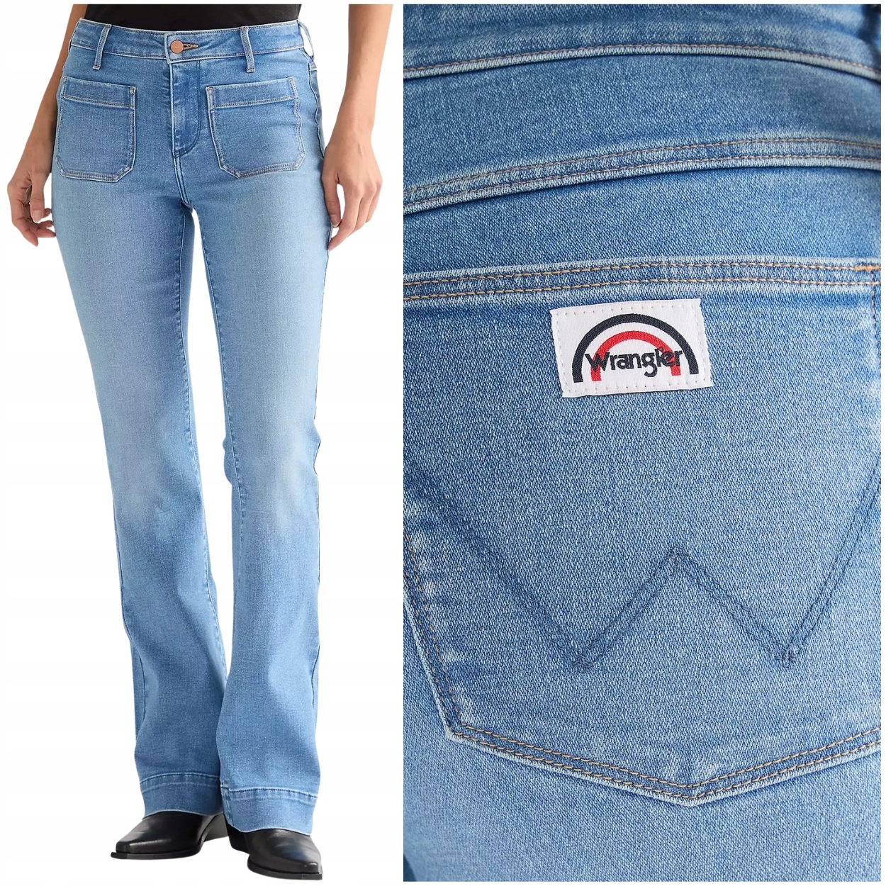 Wrangler Flare high Hazel vysoké dámské džínové kalhoty se zvony W25 L32
