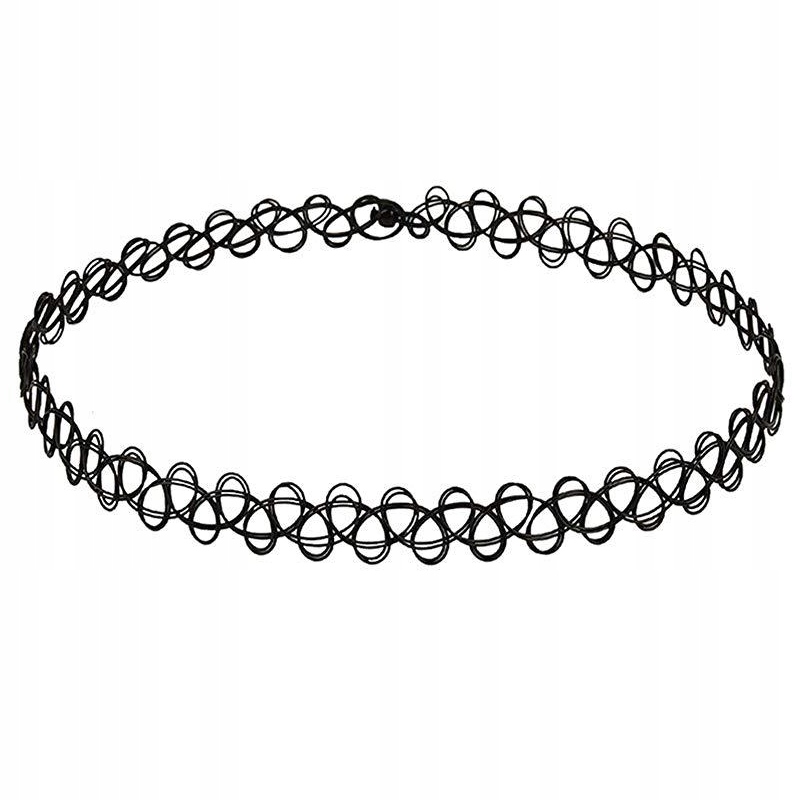 CHOKER NA SZYJE KLASYCZNY Czarny GOTYCKI NASZYJNIK Gothic CH12 Kod producenta CH12