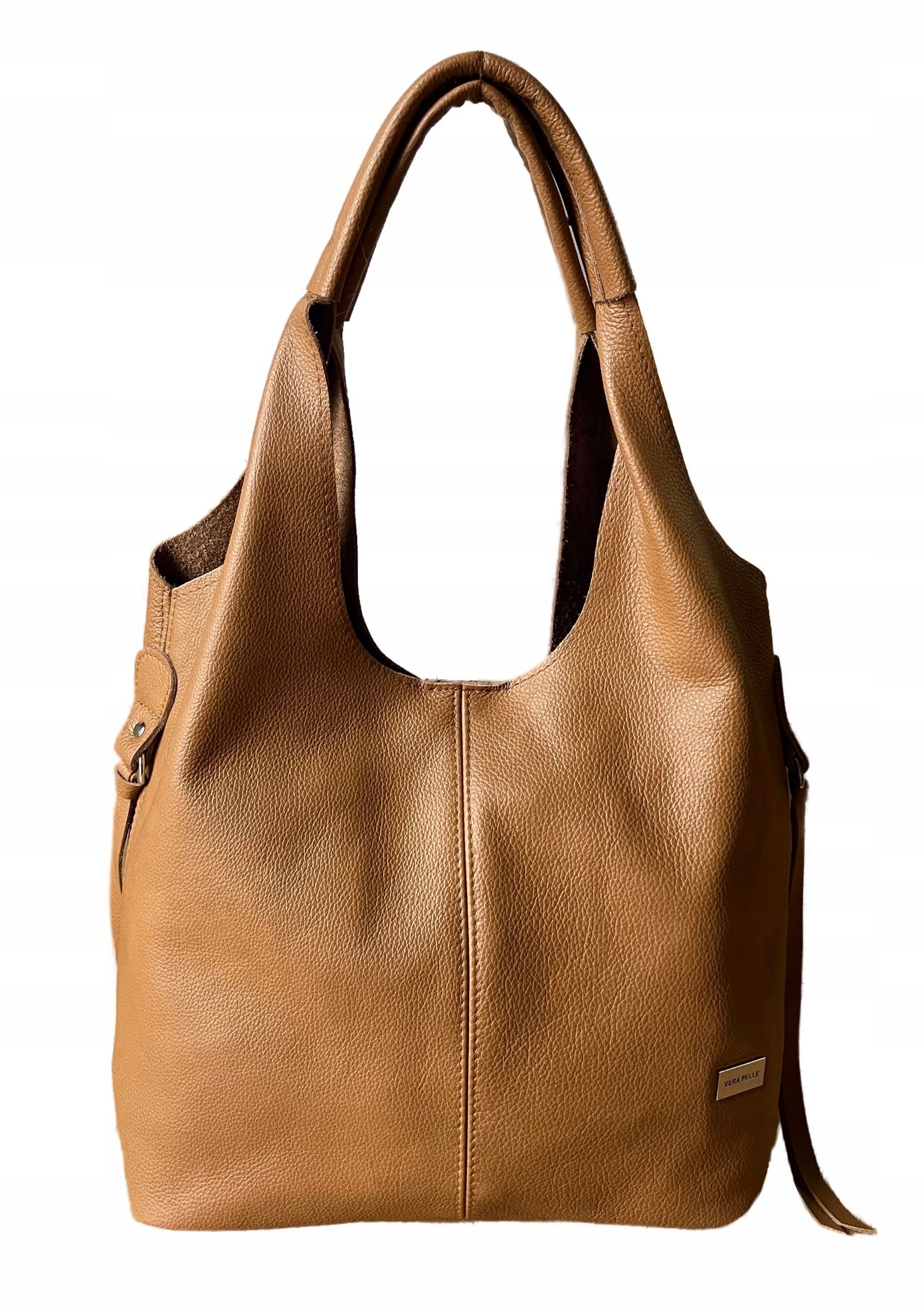 Camel Ruda Torebka Skóra Naturalna Shopper torba ze skóry A4 worek