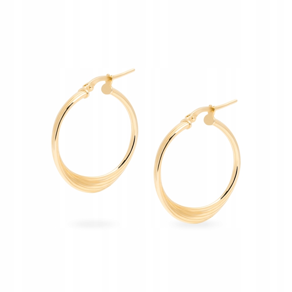 Kolczyki koła pozłacane Ania Kruk złote fakturowane 2,5 cm srebro 925