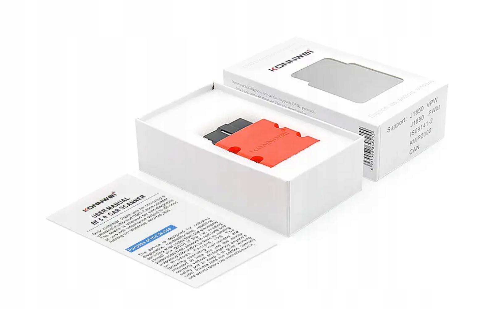 INTERFEJS DIAGNOSTYCZNY KW902 ELM327 BLUETOOTH 5.0 Marka Konnwei