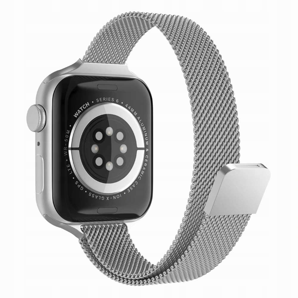 Techsuit Pasek Apple Watch 1/2/3/4/5/6/7/8/SE/SE 2/Ultra Srebrny