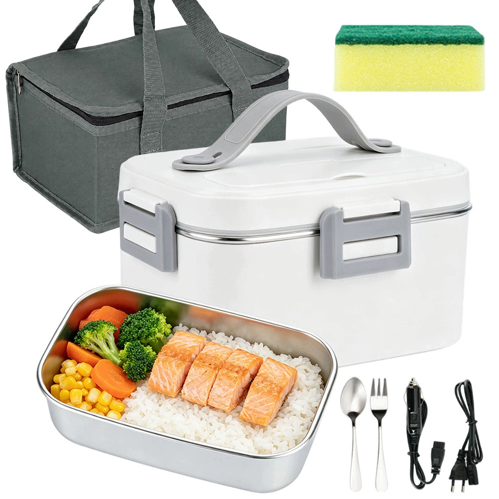 Lunchbox vyhřívaný 1,8L 75W 12V 24V 220V nerezová ocel do auta i kanceláře