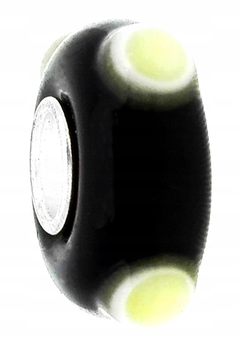 

Zawieszka beads czarny w żółte kropki