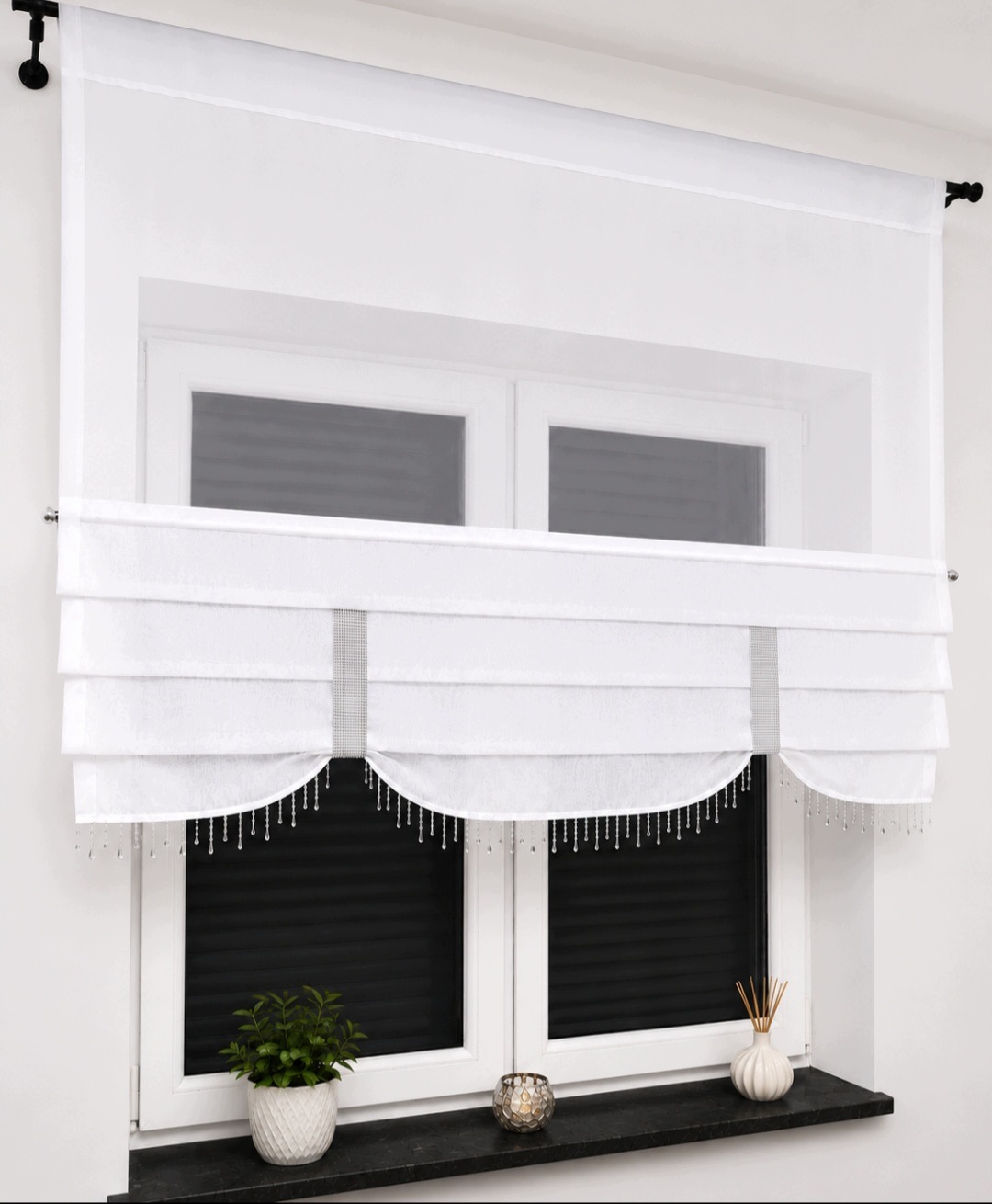 Roletka Obrazovkový Panel Zirkon Stříbrný Korálek 200x100