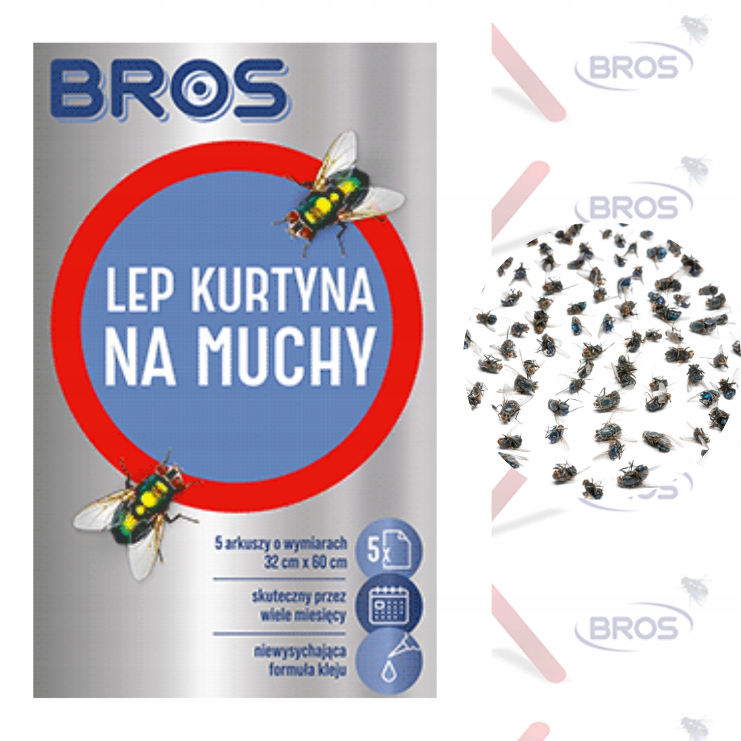 LEP Na MUCHY Kurtyna BROS 5 Arkuszy(32cmx60cm) SKUTECZNE Wiele Miesięcy