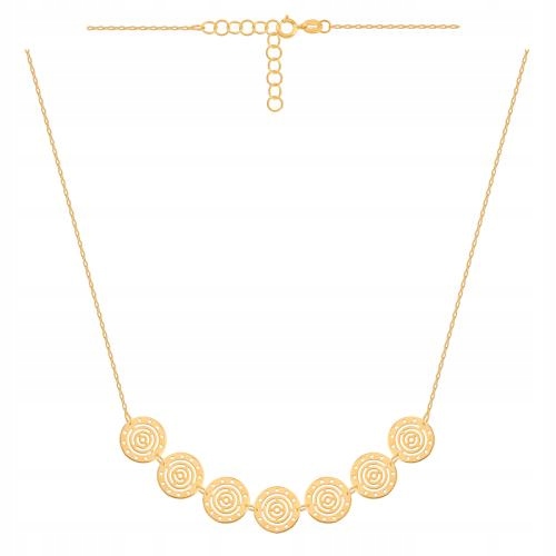 Zlatý náhrdelník 585 skládající se ze 7 prvků – laserem vyřezávaných kroužků