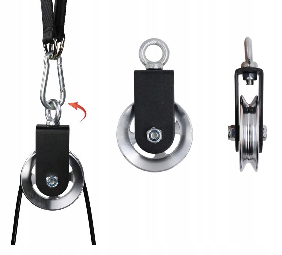 WYCIĄG GÓRNY I DOLNY DOMOWY ZESTAW DO ĆWICZEŃ BLOCZEK TRENINGOWY 100KG PRO Elementy zestawu inne