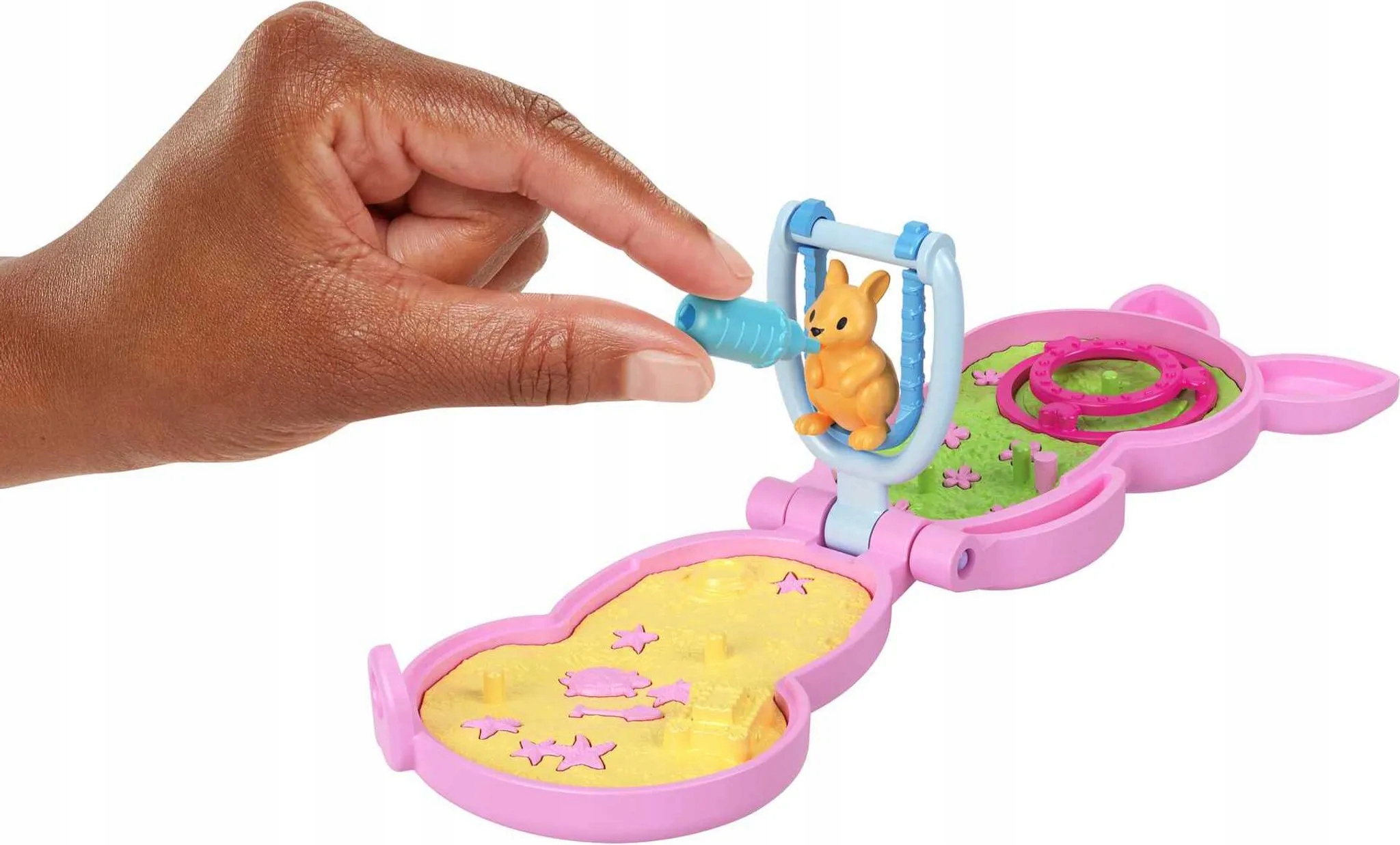 POLLY POCKET KOMPAKTNÁ BÁBIKA KABELKA KLOKAN SADA NA HRANIE + DOPLNKY Séria Pets