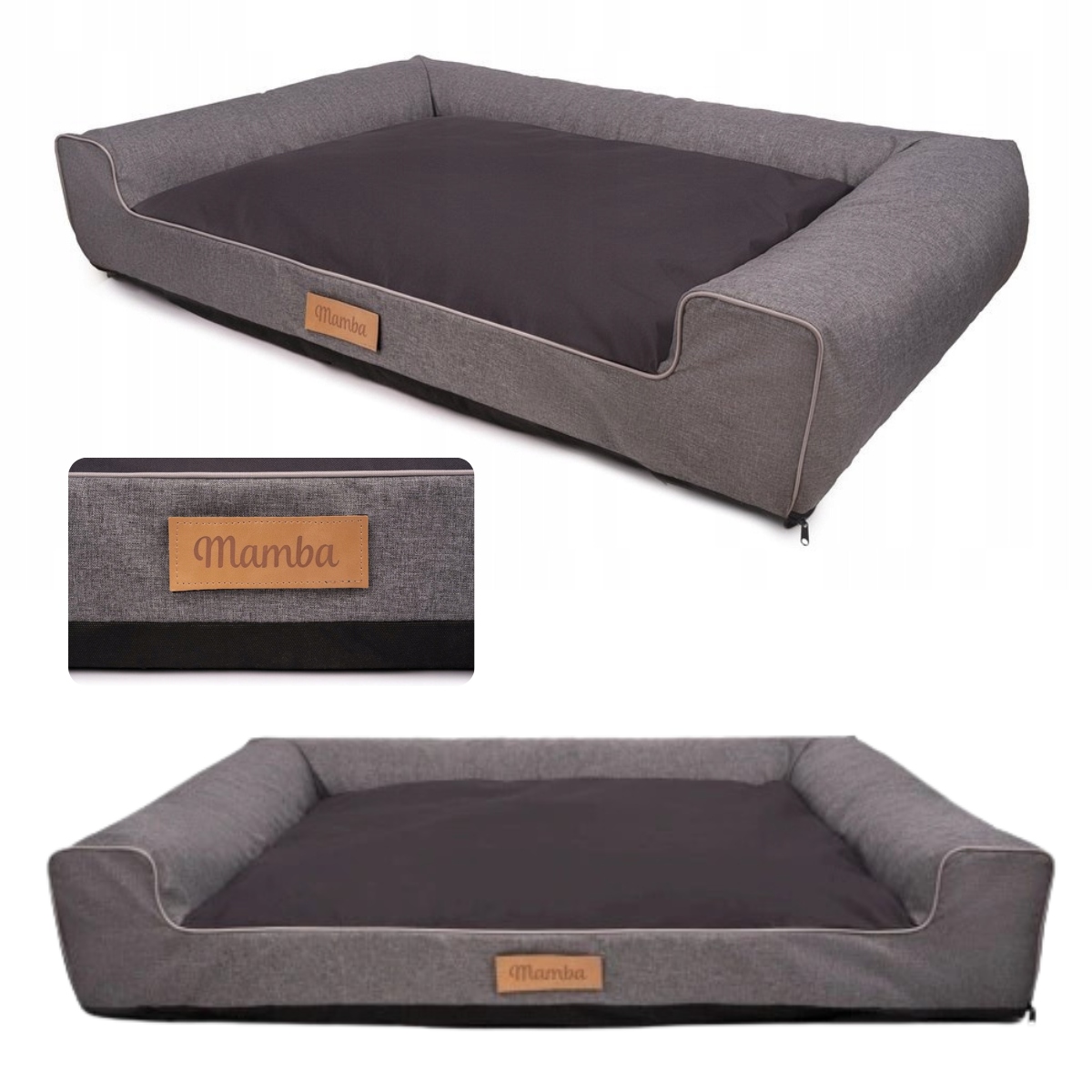 Levně Pelíšek pro velkého psa černé, šedé 78 x 118 cm Pohodlné, Voděodolné