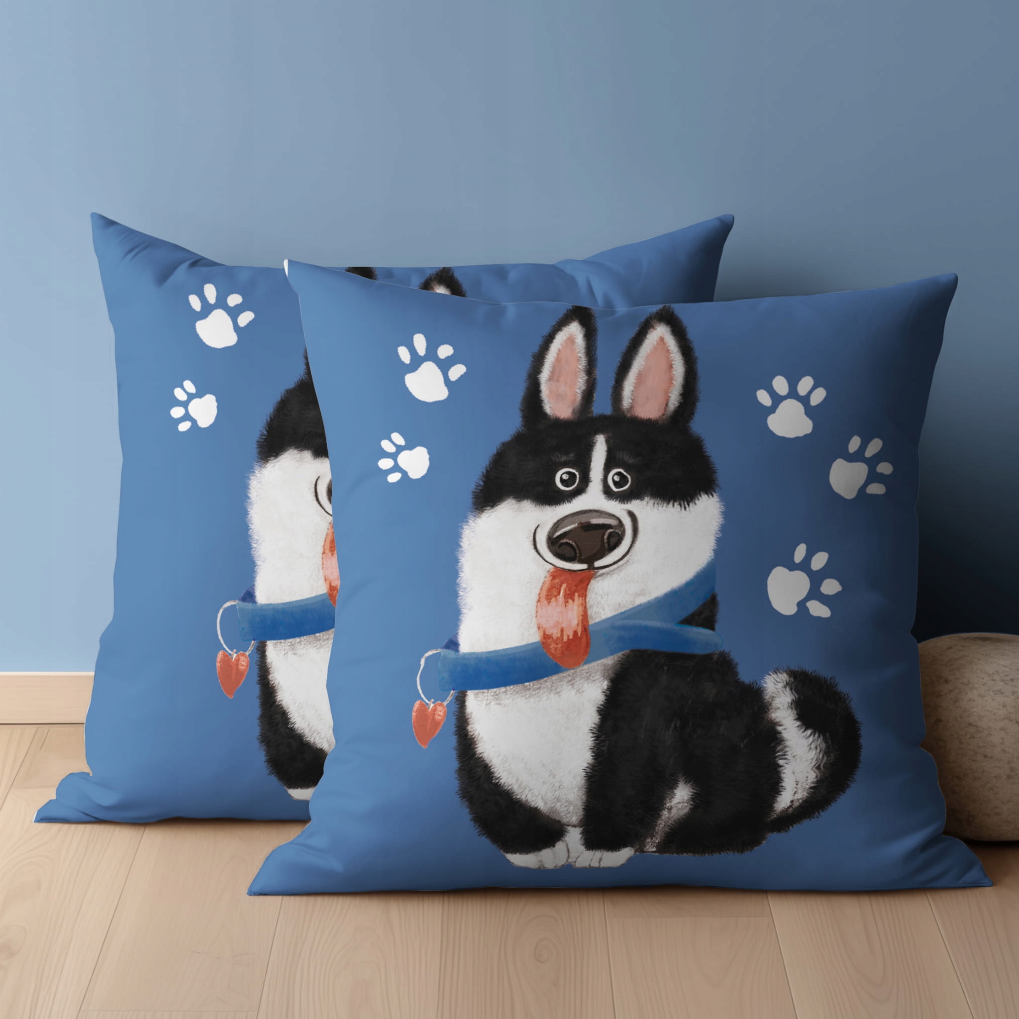 Poszewka niemowlęca 40x40 Piesek Husky BAWEŁNA Stan opakowania oryginalne