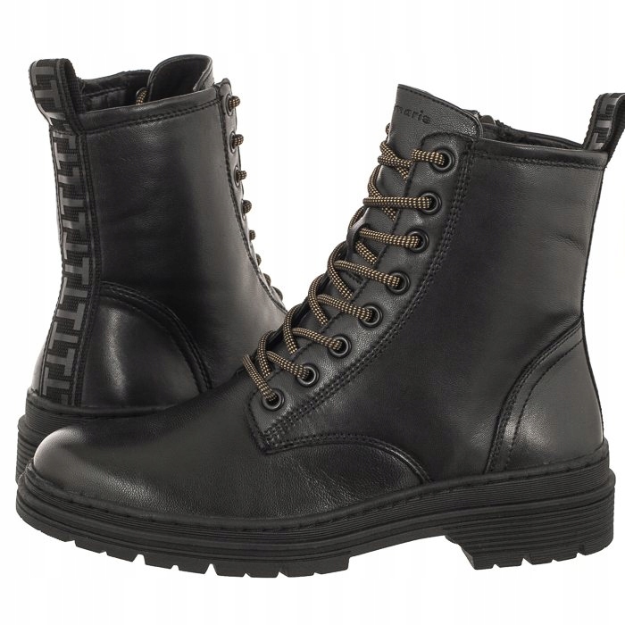 Dámské Kožené Kotníkové Boty Tamaris Černé 1-25230-41