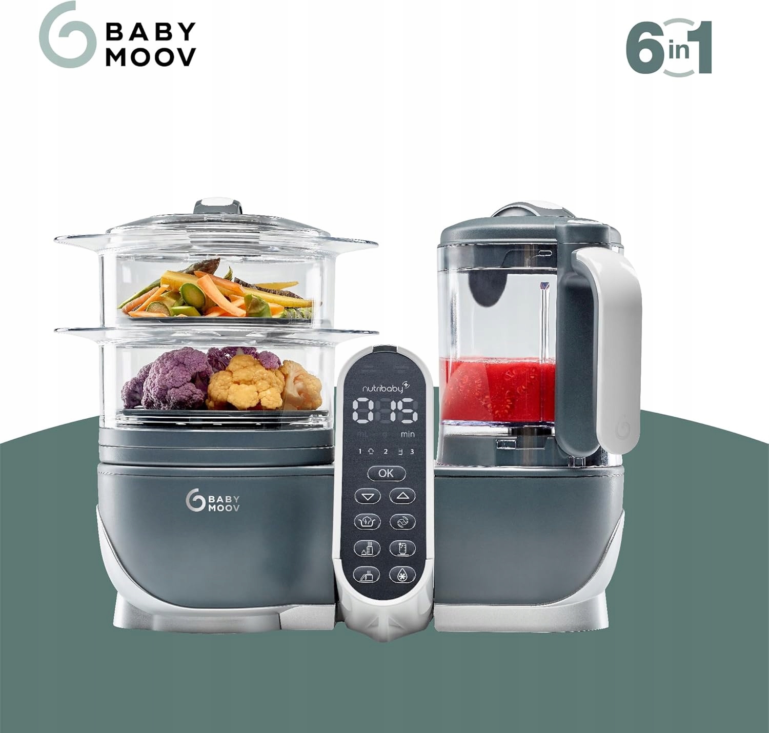 Kuchyňský robot Babymoov Nutribaby 500 W šedý 0,75 l 5 funkcí