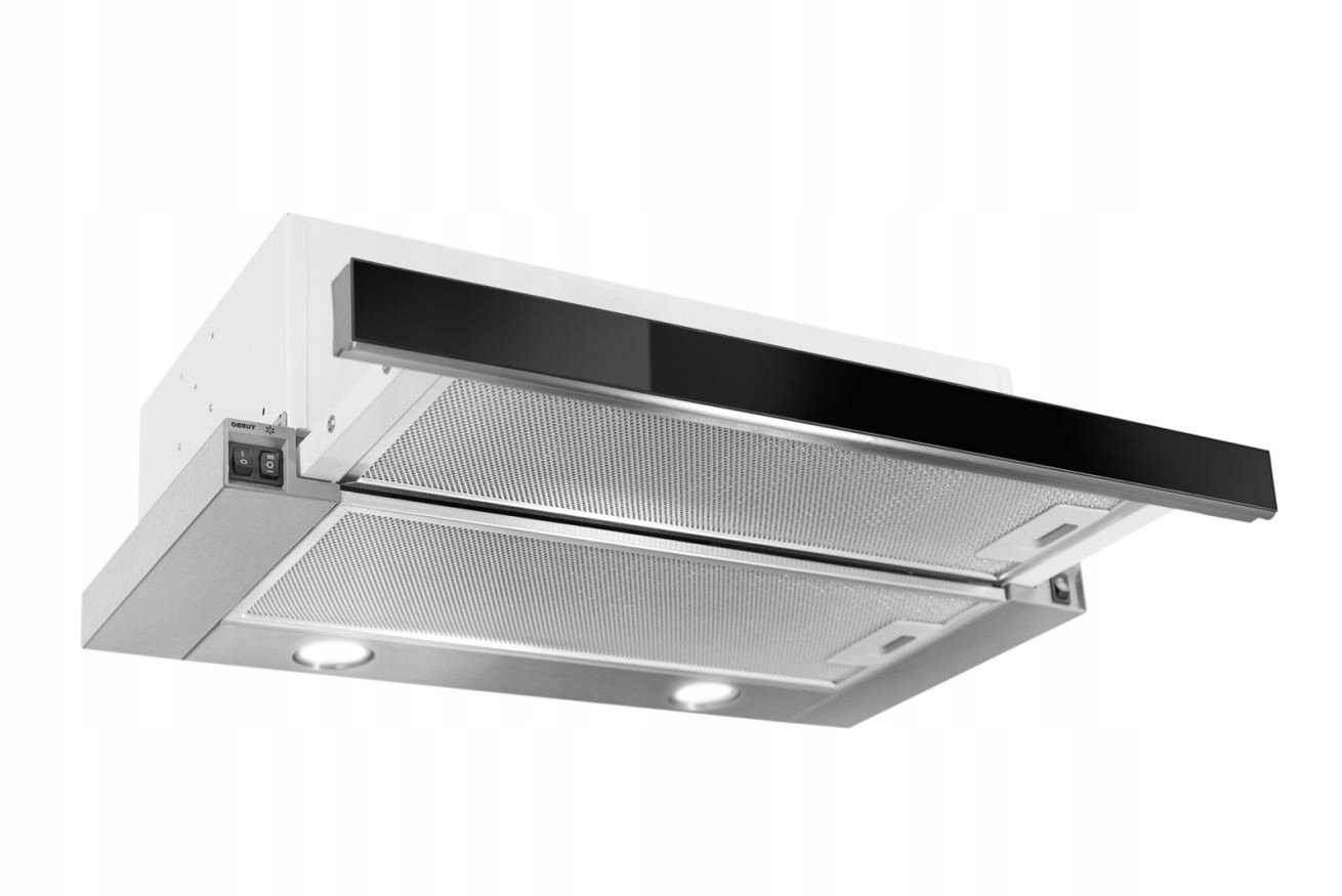 Okap kuchenny do zabudowy teleskopowy Toflesz Vega 50cm 324m3/h inox/czarny