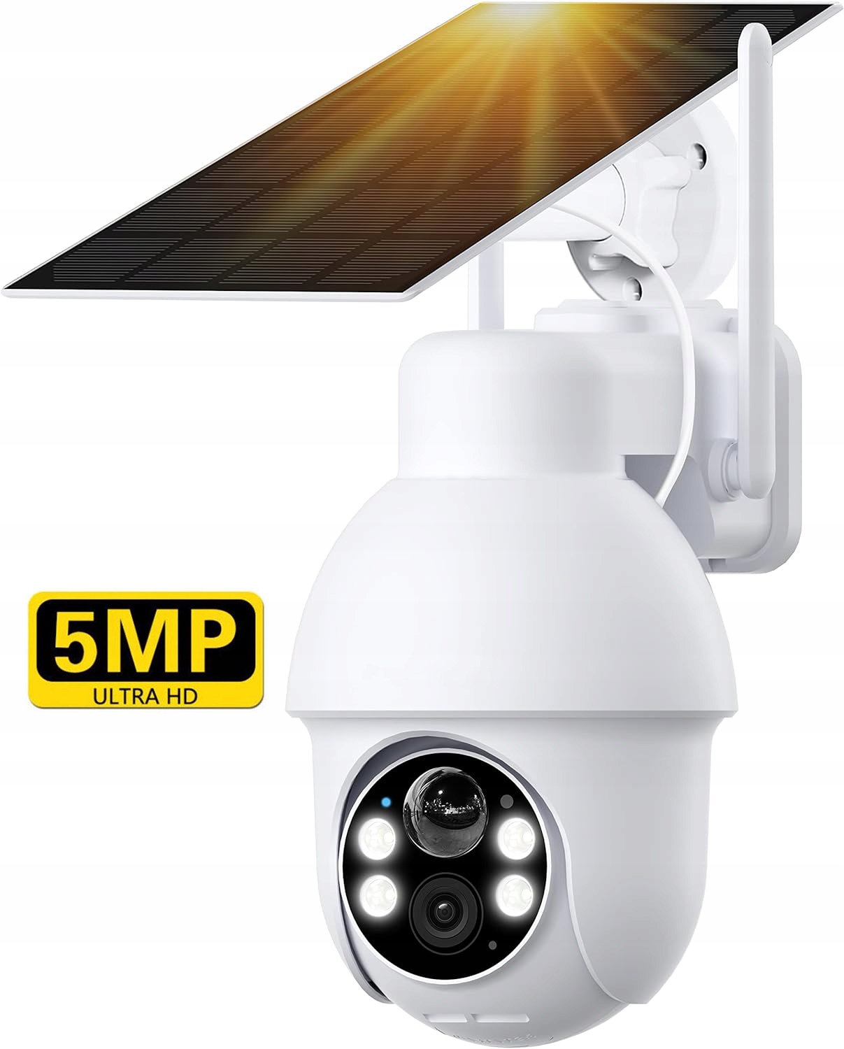 Solární Venkovní Otočná Ip Wifi Kamera 5MPX Full Hd 4X Baterie 5000MAH