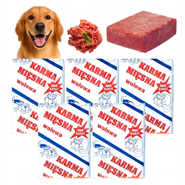 Levně Zmrazené Maso Pro Psy Hovězí Bez Kosti Čerstvé Kostky Krmivo Barf 10 Kg