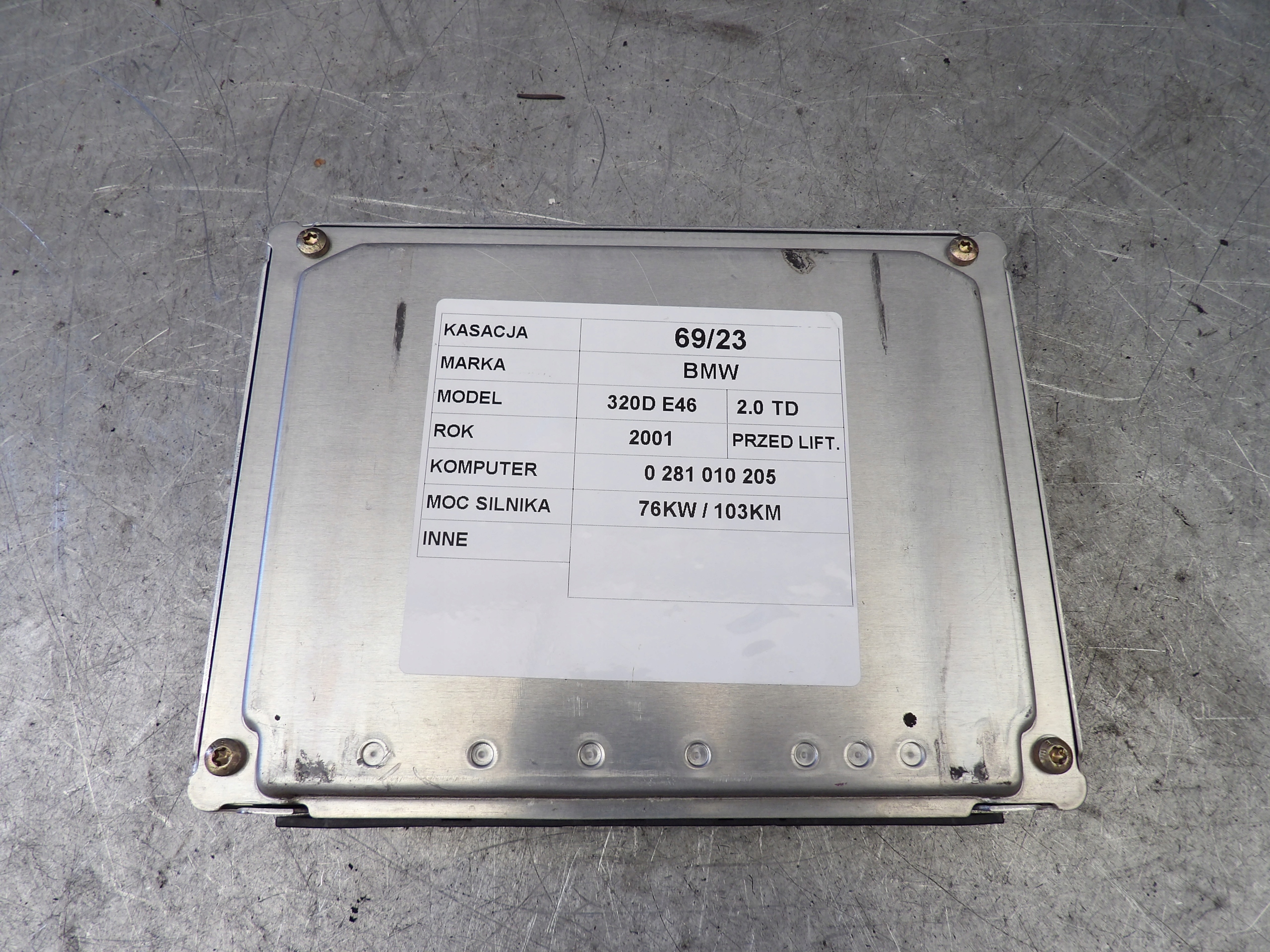 computer, control unit BMW 320 E46 2,0TD 7786887