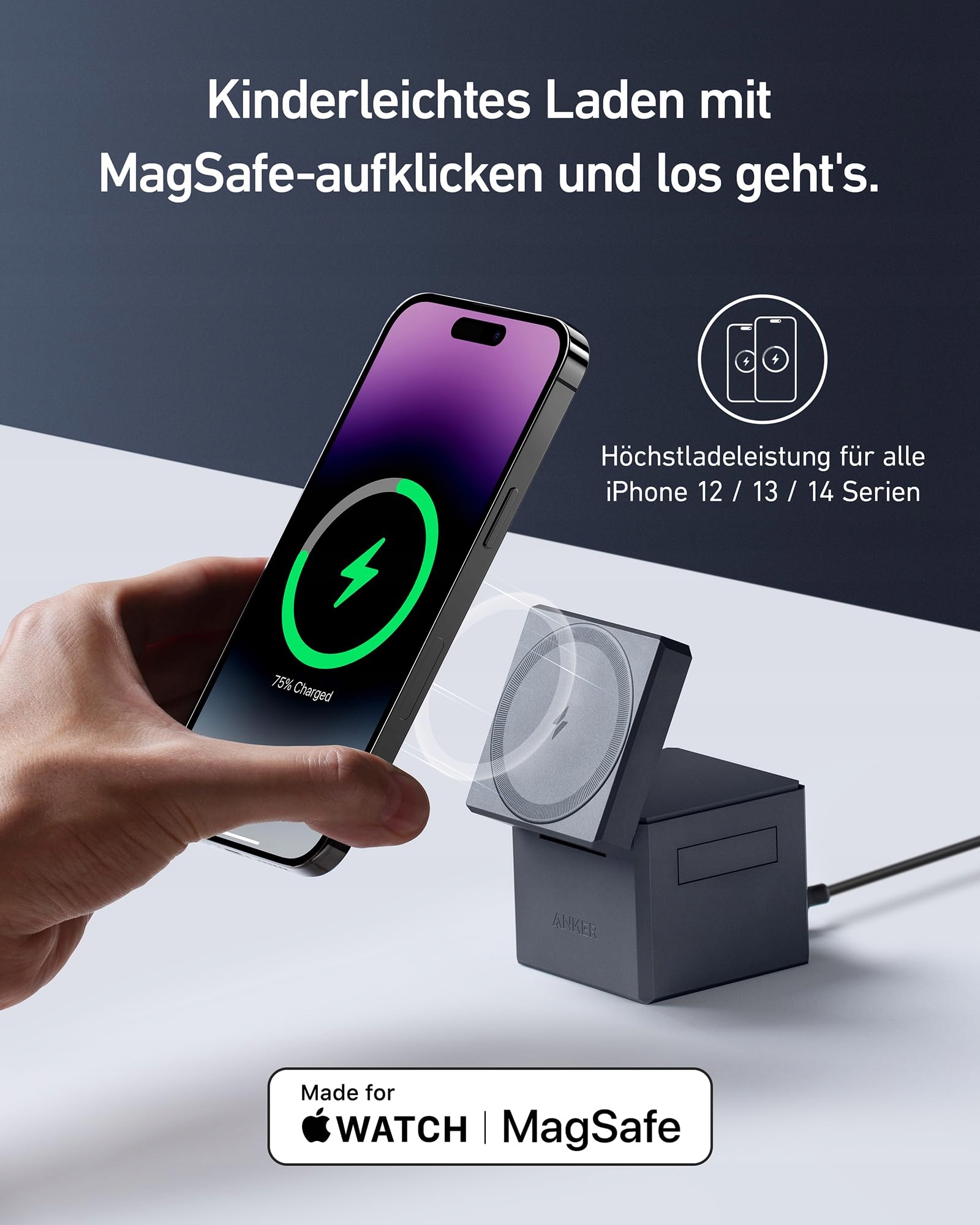 ANKER Stacja Ładowania 3w1 MagSafe iPhone Apple Watch AirPods 15W — miniatura 2