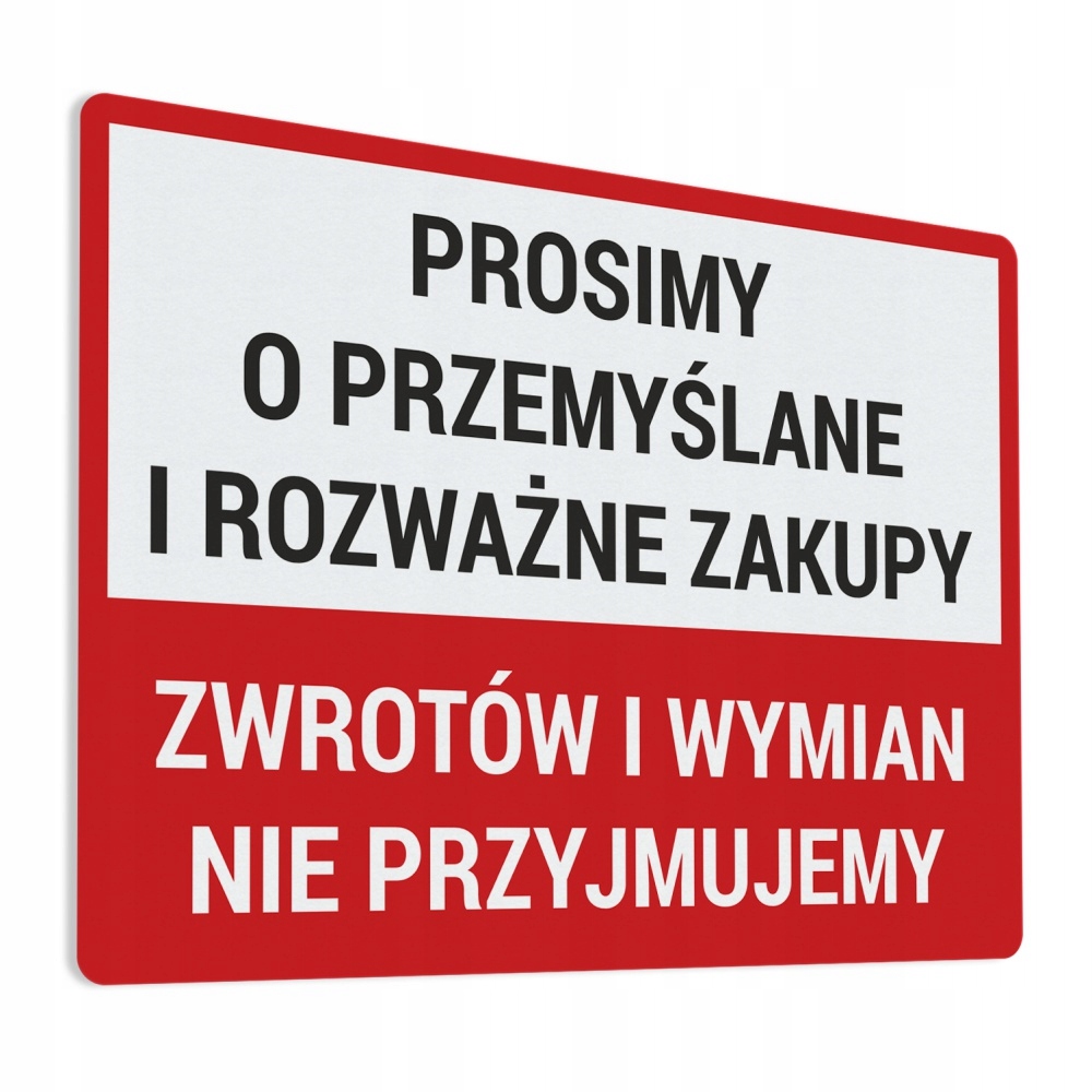 

Naklejka Zwrotów Nie Przyjmujemy 15x20