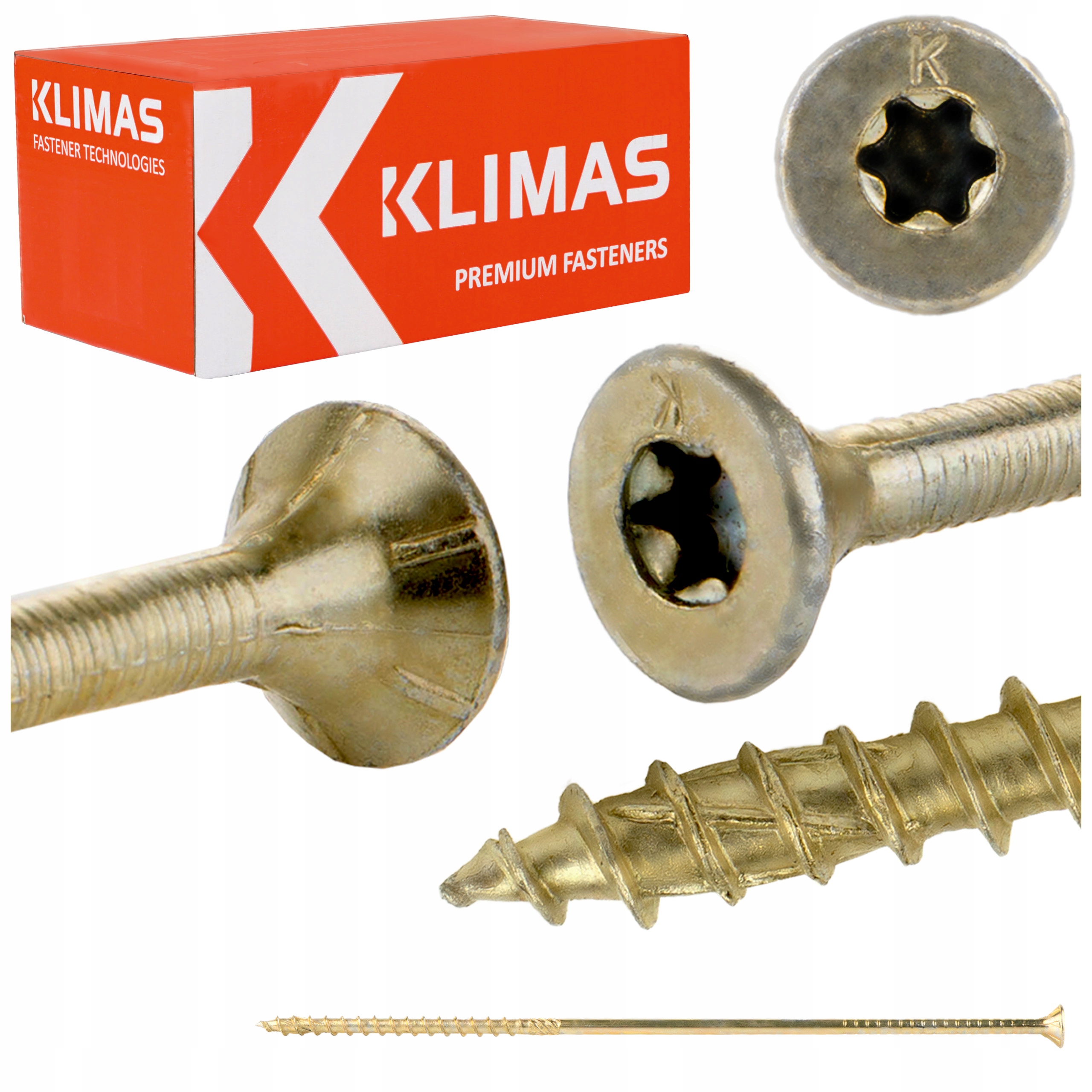 Vruty do dřeva Torx 6x220 mm 100 ks tesařské kuželové Klimas Wkcs