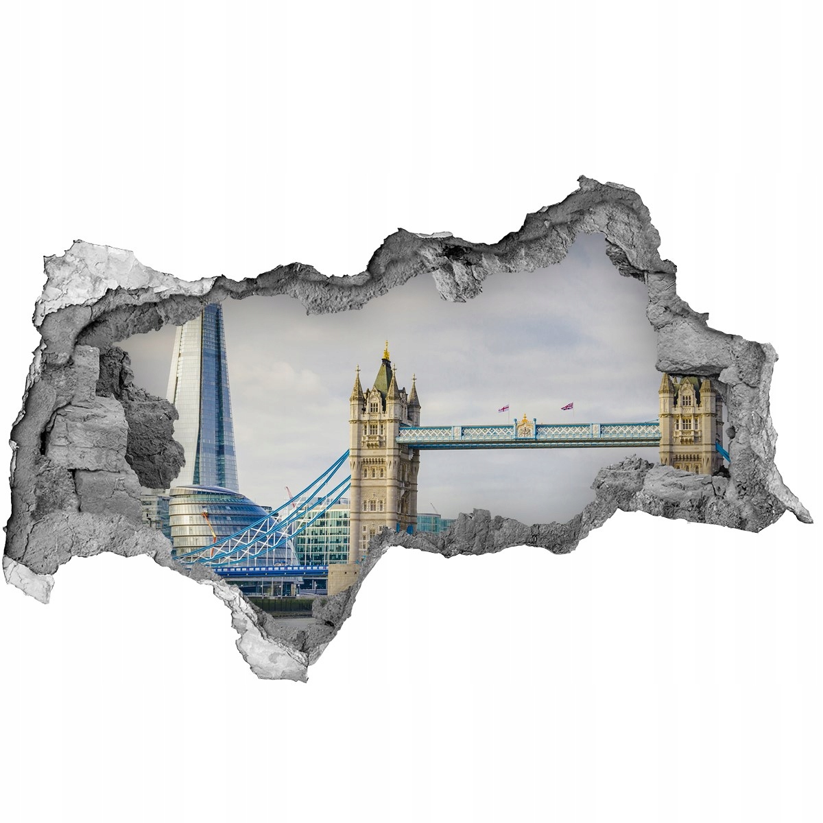 

Fototapeta dziura na ścianę 3d Tamiza Londyn 95x73
