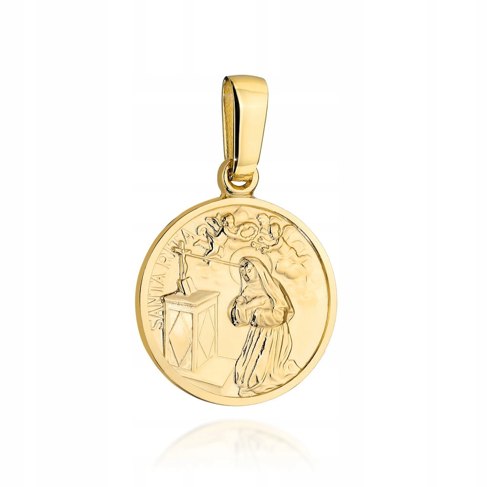 Zlatý medailonek 585 14k Svatá Rita 1.64g Náboženské šperky