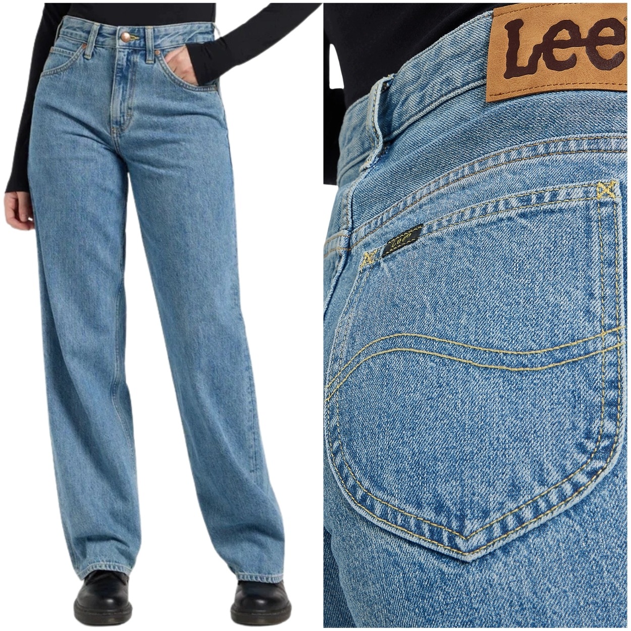 Lee Rider Loose Hidden Isle vysoké volné dámské džínové kalhoty W27 L33