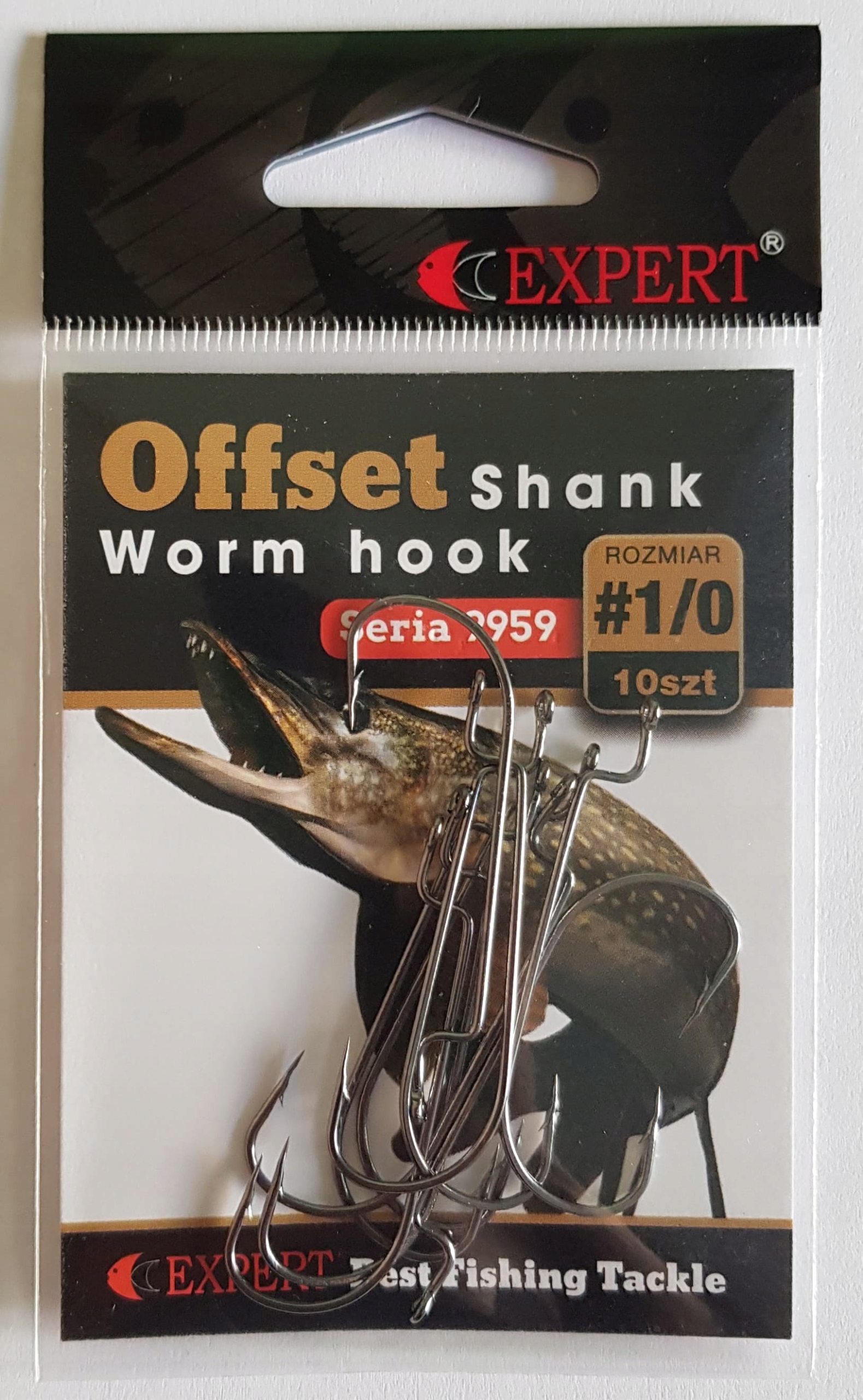 Haczyki Expert Offset Shank Worm9959 nr1/0 brązowy