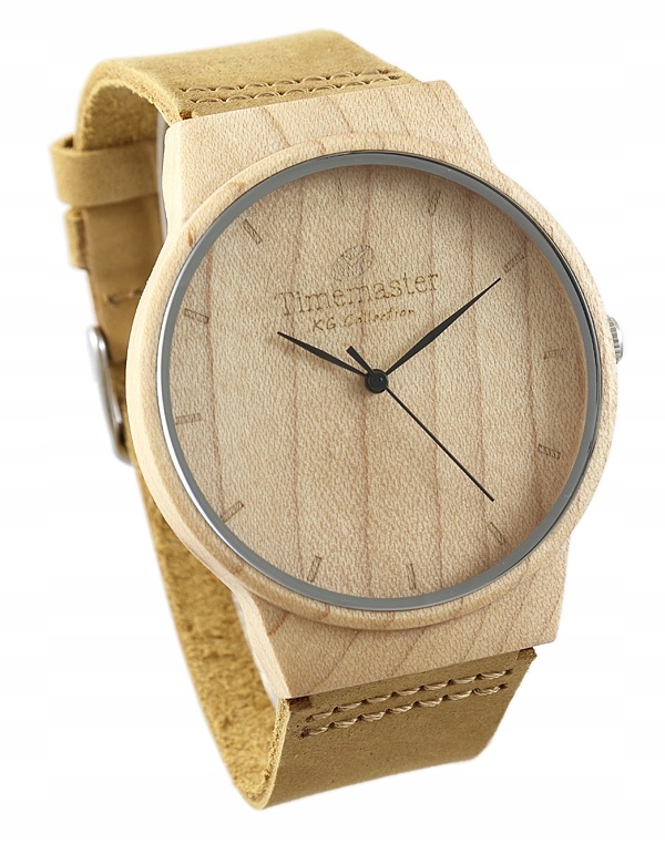 Zegarek unisex drewniany pasek skóra Timemaster