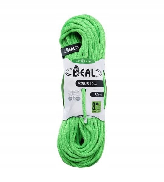Beal Dynamické lano Virus 10 mm Solid Green 80 m