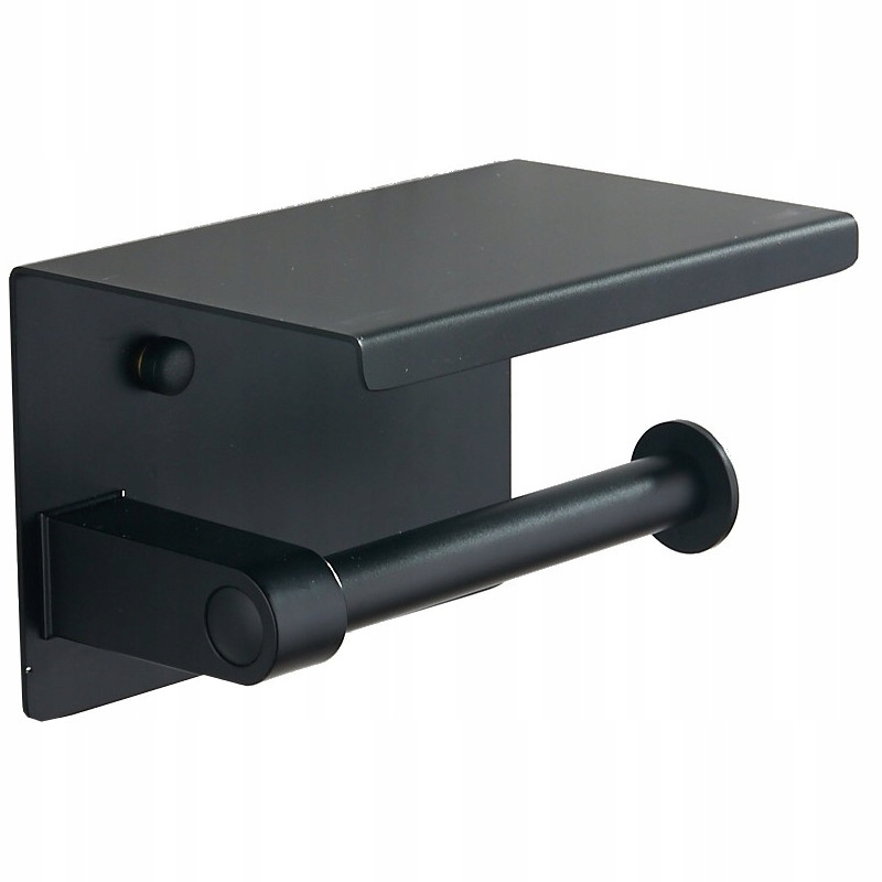 Mexen držák na toaletní papír s poličkou, Černá