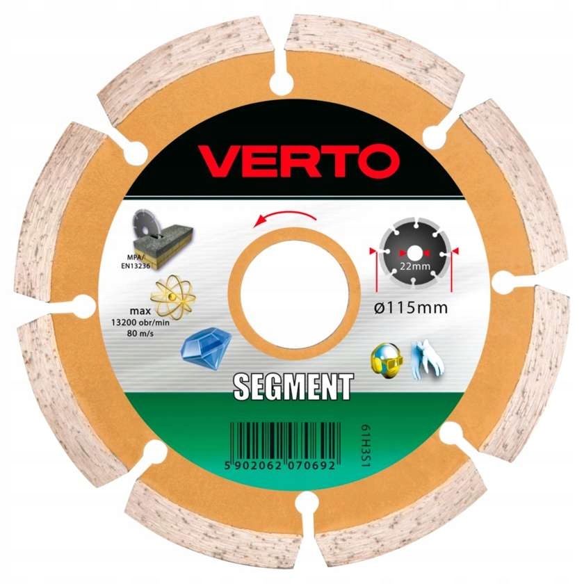 

Verto Tarcza Diamentowa 125 X 22.2 MM, Segmentowa