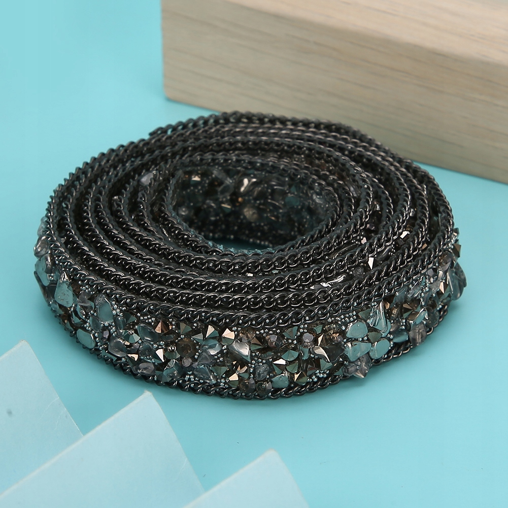 Rhinestone Gravel Ribbon Chain Ubrania Buty