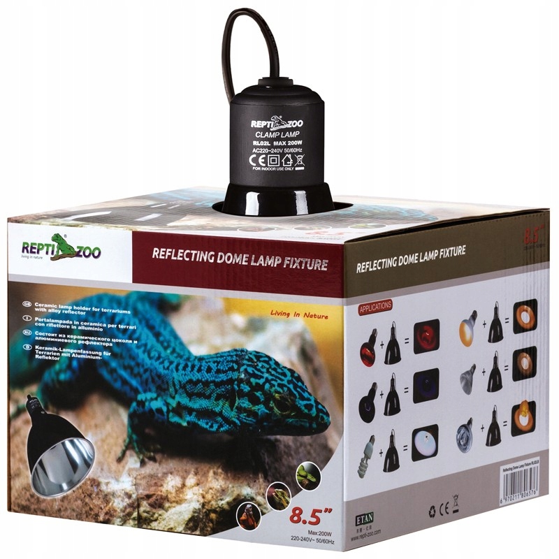 Levně Repti-zoo Objímka S Krytem Pro Žárovku Do 200 W, Neinvazivní Montáž Do Terra