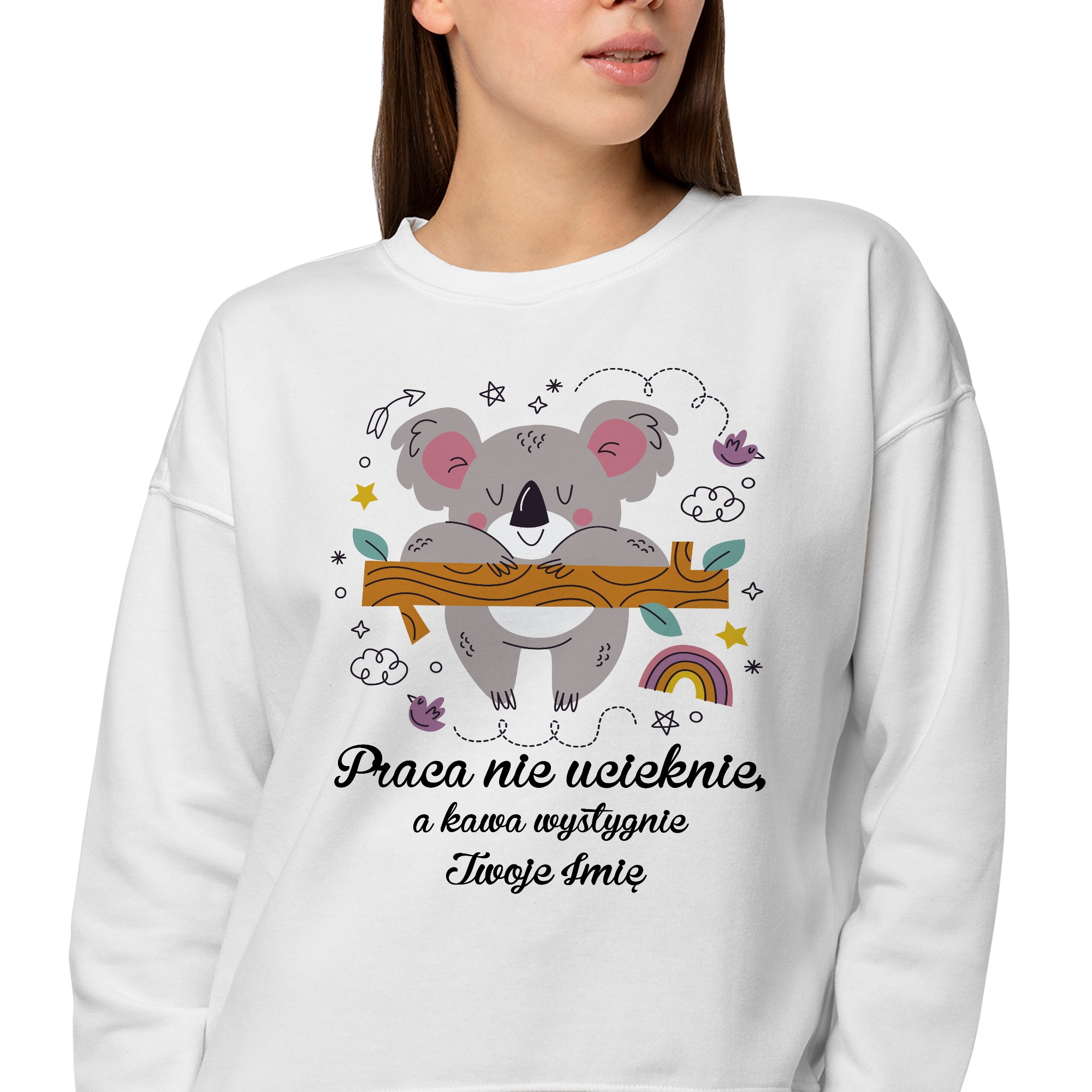 Mikina Bílá Jako Dárek Narozeniny Práce Neuteče Koala Jméno Vz M