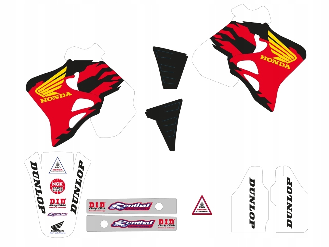 Tecnosel (blackbird) Sada Nálepiek (oklein) Honda Cr 125 '93-'94, Cr 250