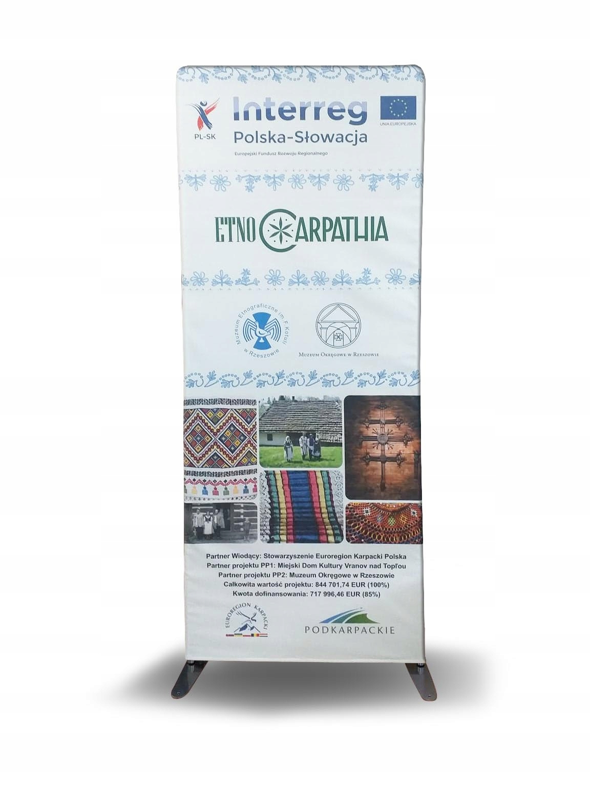 Ścianka Reklamowa Tekstylna 90x230 Nadruk Projekt jednostronna Stan opakowania oryginalne