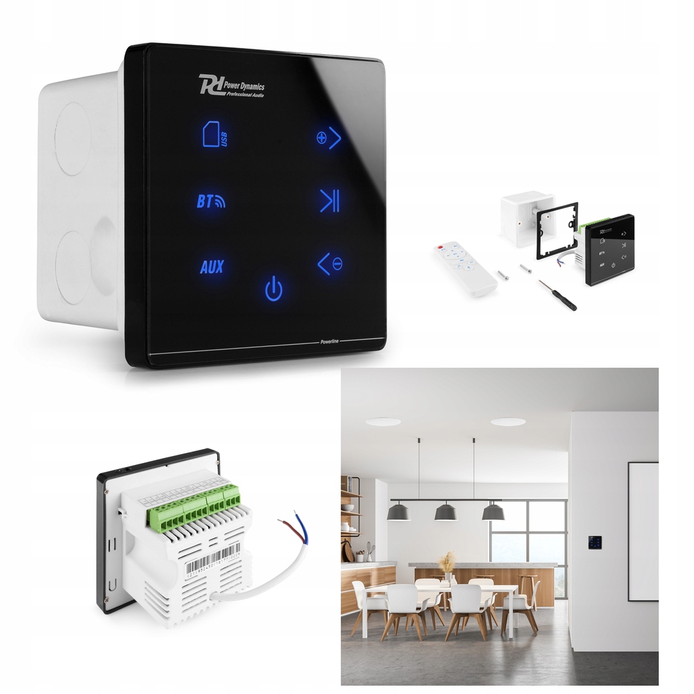 

Wzmacniacz Bluetooth do montażu naściennego 4x20W