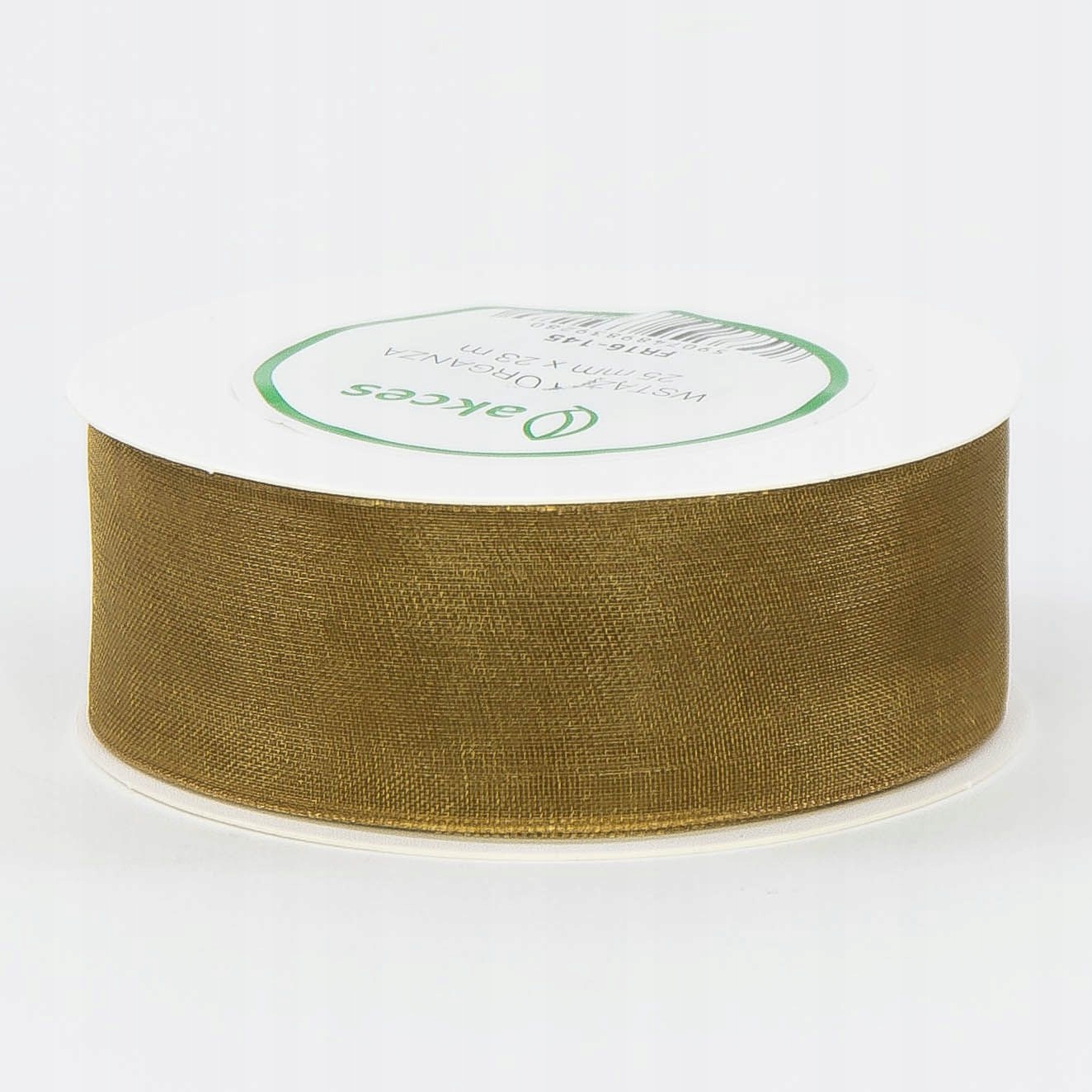 Złota tasiemka wstążka szyfonowa organza szyfon 25mm 25 mm 2,5 cm 2,5cm 22m