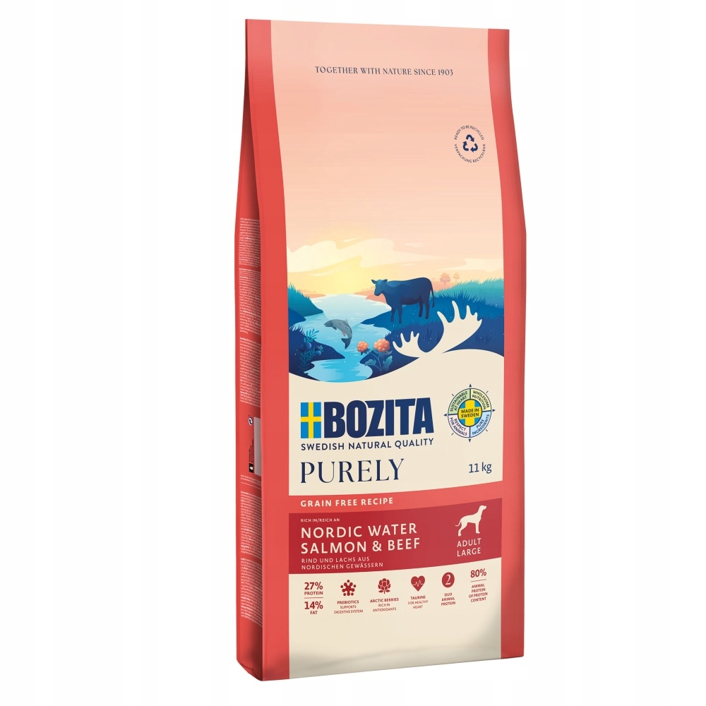 Levně Bozita Purely Dog Adult Large Salmon &amp; Beef Gf 11 kg