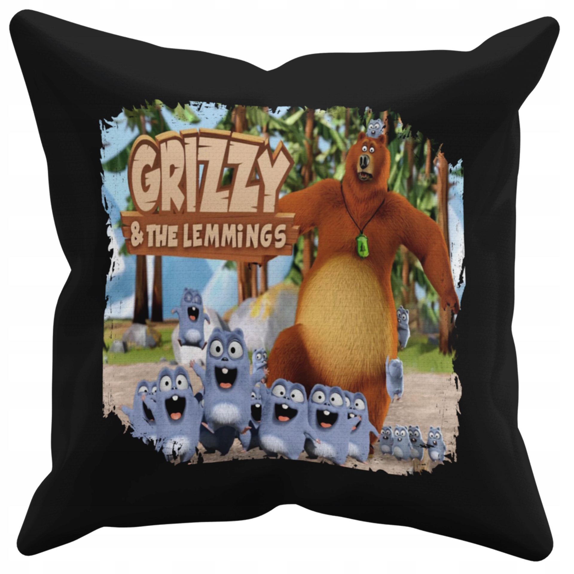 POSZEWKA NA PODUSZKĘ JAŚKA DO PRZEDSZKOLA LEMMINGI + IMIĘ GRATIS Kolor dominujący czerń