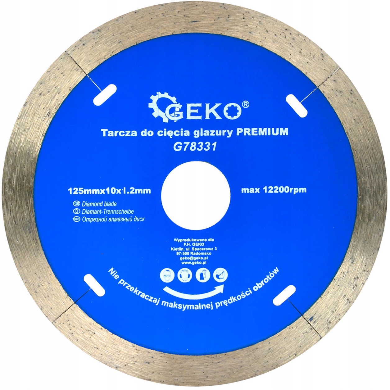 

Tarcza Diamentowa Do Glazury 125x22,2mm Profi Geko