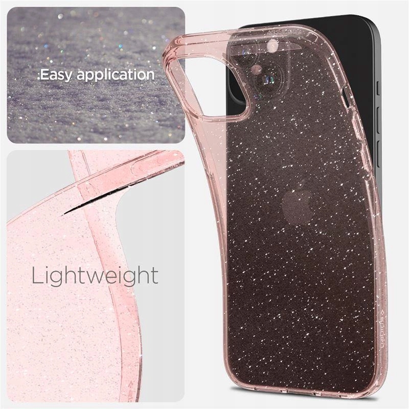 Etui Spigen Liquid Crystal Glitter na iPhone 15 Plus różowo-przezroczyste